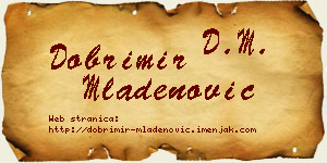 Dobrimir Mladenović vizit kartica